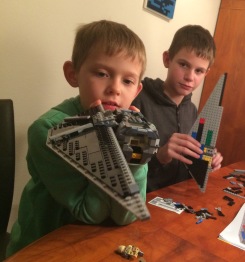 Working on our lego space craft